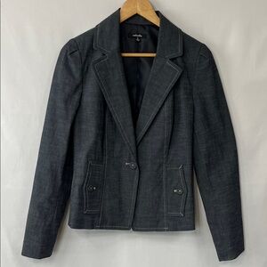 Rafaella Charcoal Denim Blazer Jacket - Size 6